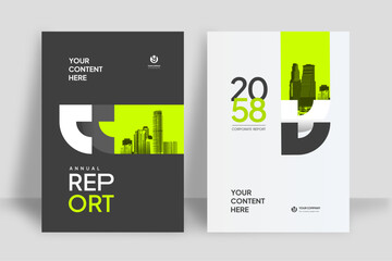 Business Report Cover Template &ndash; Yellow Geometric Layout (A4)