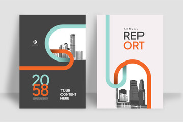 Business Report Cover Template &ndash; Orange Geometric Layout (A4)