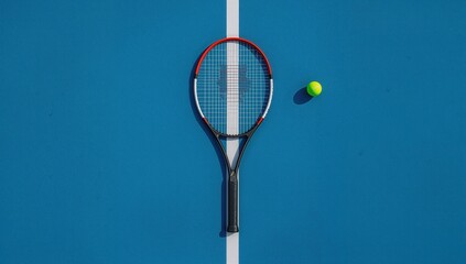 Tennis equipment isolated on court, active lifestyle and sports recreation imagery