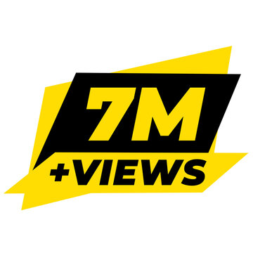 7M Views Trending Audience Counter PNG, Audience Boost Badge Design, Engagement Highlight Label Graphic, Popular Content Tag Icon, Viewer Count Sticker PNG, Natural Impact Mark