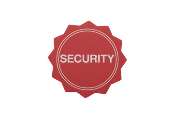 red security badge with star shape outline . Isolated on transparent background, png