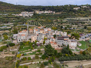 Fototapeta premium Aerial view of the beautiful town of Verezzi in Liguria