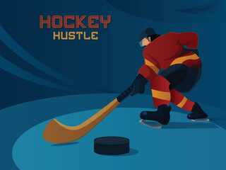 Dynamic Hockey Player Illustration &ndash; Ice Sports Action Art for Branding & Design