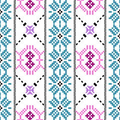 Garden Bloom Ornamental Seamless Design for carpet, Pixel, Pastel Geometric , print, wrap, decorative, illustration, Fabric, Wallpaper, Ceramics. 
