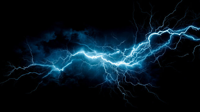 暗闇を切り裂く青白い稲妻
