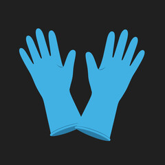 A pair of blue disposable medical gloves for hygiene and protection.