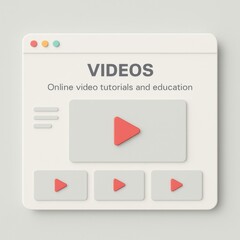 Minimalistic Illustration of Online Video Tutorials on Digital Learning Platform