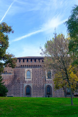 Autumn at Parco Sempione, Milan, with the Castello Sforzesco