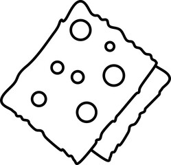 Yellow Swiss Cheese Slice with Holes Icon for Food and Dairy Concept.