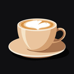 A perfectly crafted latte with a heart-shaped foam design.