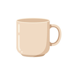 A Simple Beige Ceramic Coffee Mug with a Handle.