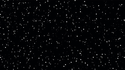 Realistic snow falling on black background. Flakes to down, Christmas animation.