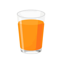 Refreshing Glass of Orange Juice Isolated on White Background.