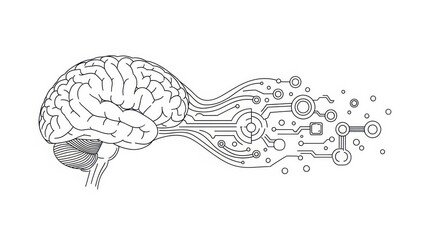 Abstract brain circuitry illustration representing artificial intelligence and modern technology