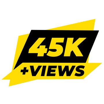 45K Views Visible Audience Counter PNG, Platform Expansion Badge Design, Engagement Boost Label Graphic, Content Trend Tag Icon, Viewer Count Sticker