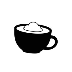 Obraz premium Minimalist black and white illustration of a coffee cup with foam on top