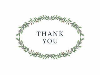 Elegant Thank You Card with Olive Branch Wreath Design