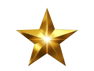 Golden star isolated on transparent background