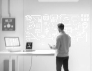 blurred image of technology use 