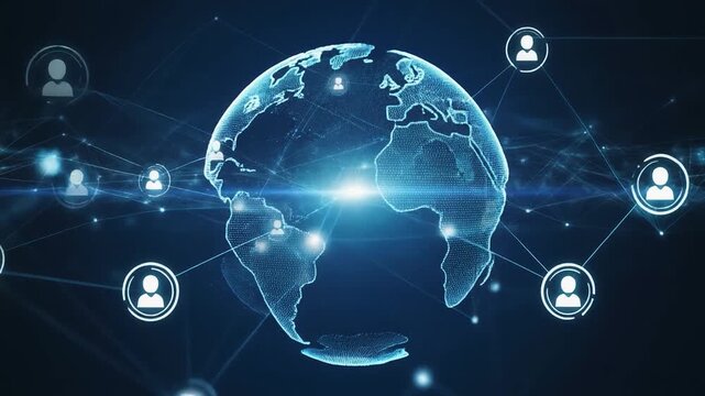 Global Network with User Icons