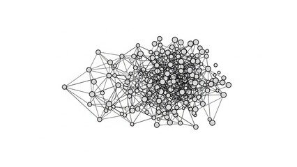 Complex interconnected network of nodes and lines illustrating data structure