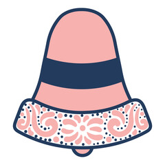 Christmas ornament, tree decoration, bauble, bell isolated on transparent. Hand drawn line art vector illustration. Traditional holiday, Xmas, New Year, seasonal design element, clip art