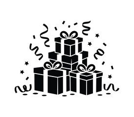 Happy New Year Gifts Confetti Celebration Graphics