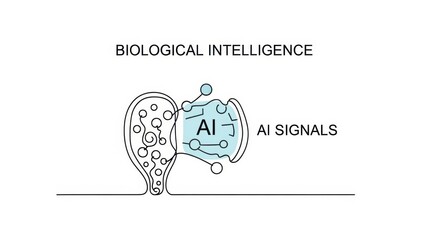 Innovative bio-integrated ai design showcasing futuristic biological intelligence connections