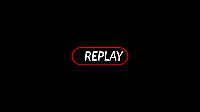 Replay button icon animation on transparent background, Replay icon sign Animation video for Live Streamers and broadcasting with alpha channel in 4k.