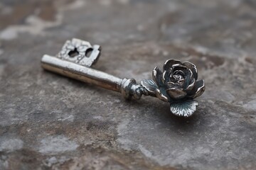  key with a rose