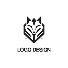 wolf head logo design template