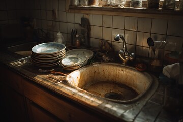 dirty kitchen sink