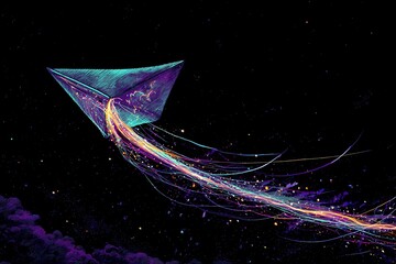 a kite glowing in the dark