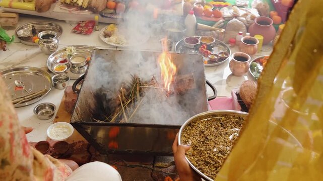 The ceremony includes customs like Kanyadaan, Mangal Phera, and Sindoor Daan, symbolizing spiritual union and cultural heritage