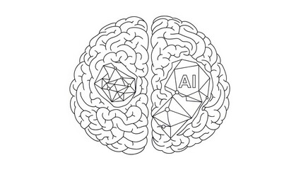 Artificial Intelligence Brain Circuitry Illustration Conceptualizing Cognitive Enhancement And
