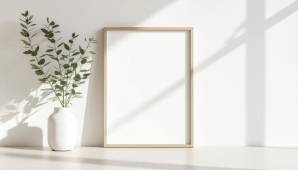 Scandinavian Style Frame Mockup on Clean Wall
