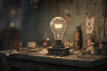 old fashioned light bulb