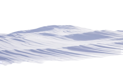 Isolated snowdrifts during winter season form delicate patterns on a cold, sunny day landscape