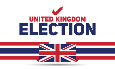United Kingdom election banner with horizontal flag stripe layout