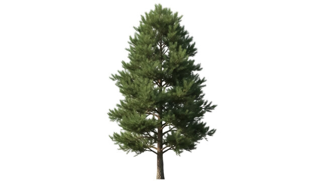 Isolated Scots pine tree. A beautiful pinus sylvestris specimen in natural light, outdoors