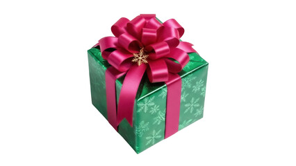 Obraz premium Isolated present with festive wrapping and ribbon, holiday gift-giving occasion, celebration