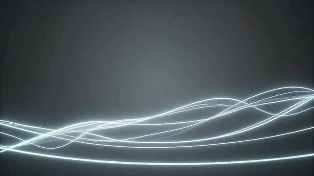 Glowing lines move slowly in digital visualization with soft parallax effect