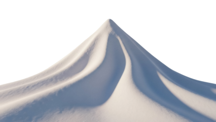 Isolated abstract sand dune peak against clear sky; stark minimalist arid dry desert landform
