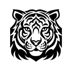 Obraz premium Stylized Tiger Head Mascot Vector Illustration - Wild Cat Face Logo