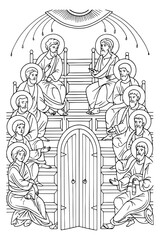 Obraz premium The Nicene Creed. Coloring page. Part 8 