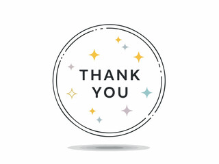 Thank You Greeting with Sparkling Stars Expressing Gratitude in a Festive Design