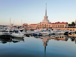 Sochi Marine Terminal, reflected in the sea