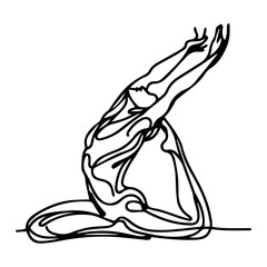 Minimalist Silhouette of a Woman Stretching in a Warm-Up Pose
