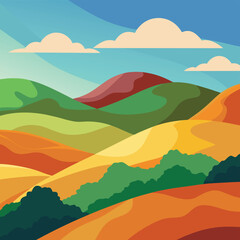 landscape with hills and mountains