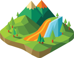 vector illustration of a mountain landscape